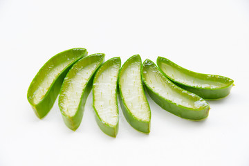 Aloe Vera sliced  on a white background