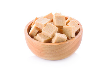 Sugar cubes on a white background.