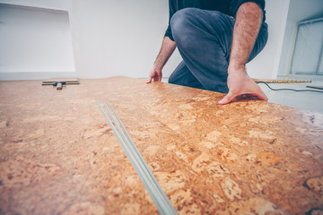 Hand connection cork flooring