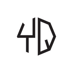 Fototapeta premium two letter YQ octagon logo