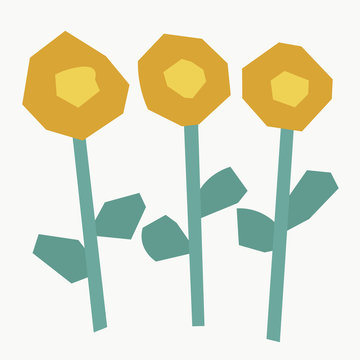 Abstract flowers in collage style.