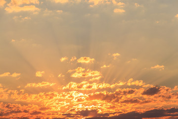 Beautiful orange sunrise sky. Natural background