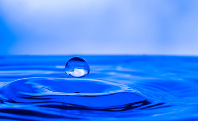 single water drop splashing in a body of water