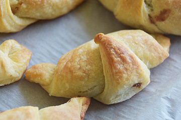 Freshly baked homemade croissants.