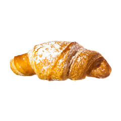 Fresh French croissant isolate on white background