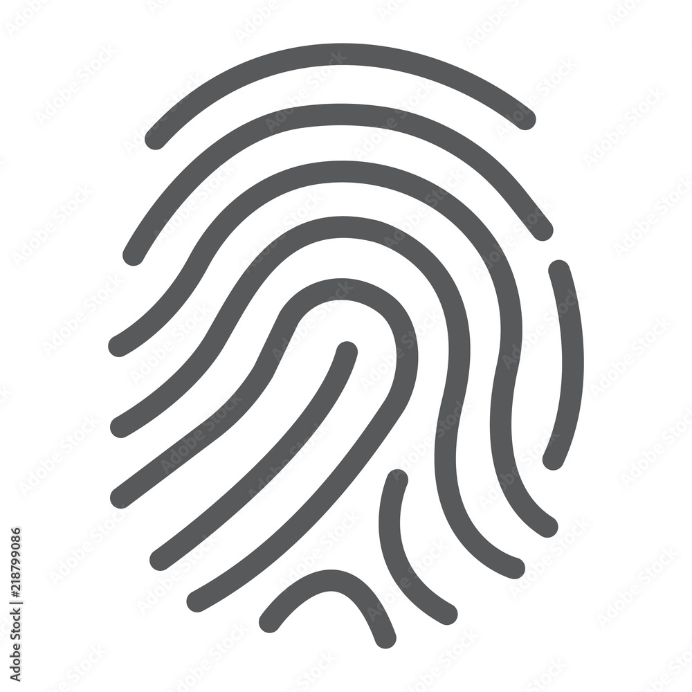 Poster cryptographic signature line icon, security and identity, fingerprint sign, vector graphics, a linea