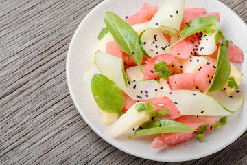 Salad with watermelon and melon