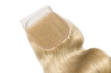 body wavy bleached blonde human hair weaves extensions lace closure
