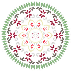 Leaf and floral radial Mandala