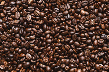 Quality coffee beans Roasted Medium background
