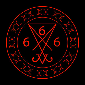 666- the number of the beast with the sigil of Lucifer symbol