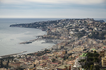 Fototapeta na wymiar View of Naples from Castle Sant Elmo
