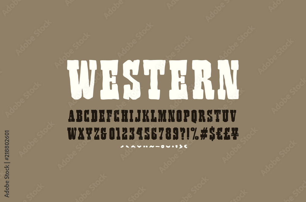 Fototapete serif font in the style of handmade graphics