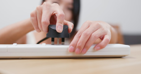 Plug in the power cord on power socket