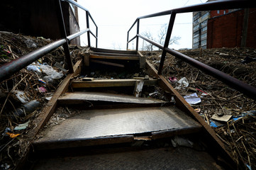 Broken staircase in Russia