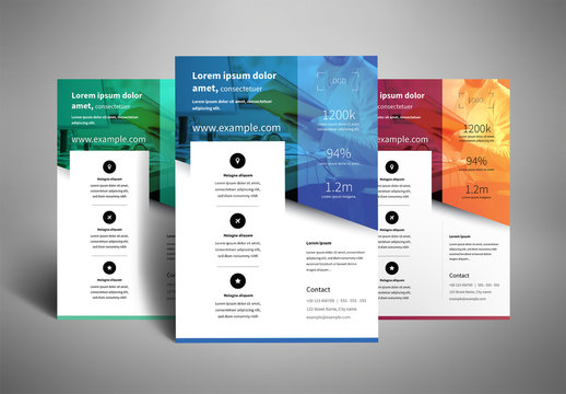 Business Flyer Layout with Two-Tone Color Accents