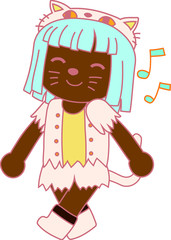 Halloween wolves cat girl