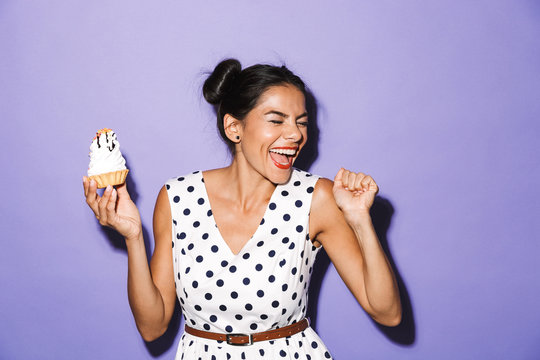 Portrait of a cheerful young woman in summer dress - Powered by Adobe