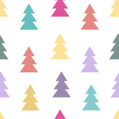 Seamless pattern with fir trees