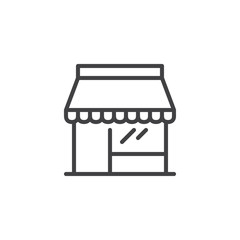 Shop Store outline icon. linear style sign for mobile concept and web design. Storefront simple line vector icon. Symbol, logo illustration. Pixel perfect vector graphics