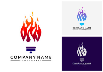 Hot Idea logo designs, Bulb Idea logo symbol, Spirit Inspire logo designs concept