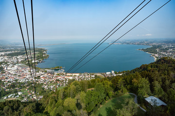 Blick auf Bregenz und Bodensee vom Pf&auml;nder aus