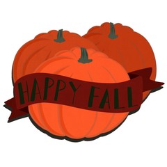 Happy Fall Banner and Pumpkin Graphic