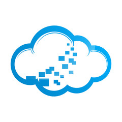 blue cloud symbol ,big data cloud logo,big cloud technology logo. CLoud data management vector logo