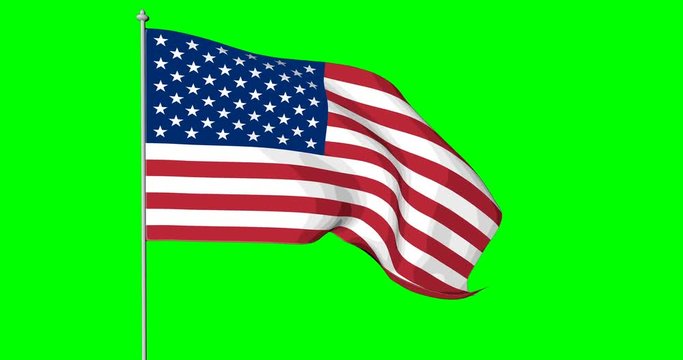 USA American Flag. Cromakey