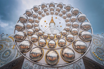 White big buddha statue at Wat Prathat Phasornkaew, Khao Kho, Phetchabun, Thailand.