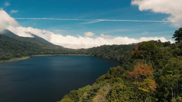 4K Drone Footage of Danau Buyan Lake in North Bali
