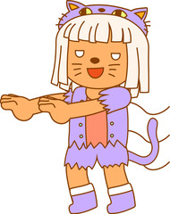 Halloween wolves cat girl