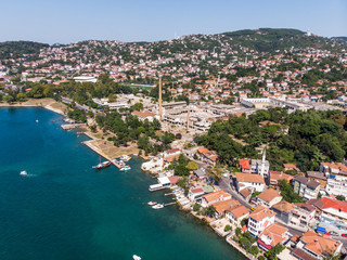Obraz premium Aerial Drone View of Beykoz Pasabahce in Istanbul Seaside / Turkey.