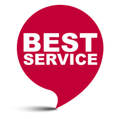 red vector bubble banner best service