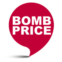 red vector bubble banner bomb price