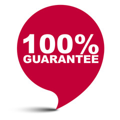 red vector bubble banner 100% guarantee