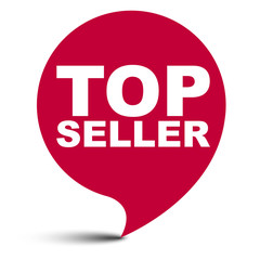 red vector bubble banner top seller
