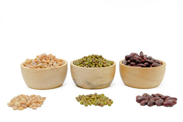 kind of beans on white with clipping path