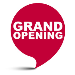 red vector bubble banner grand opening