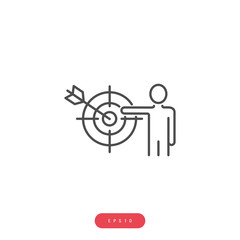 Targeting Vector Icon Business Management Related Vector Line Icon. Editable Stroke. 1000x1000 Pixel Perfect