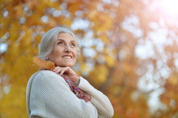Portrait of a happy beautifil elderly woman posing