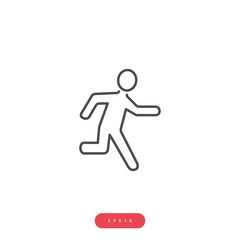 Fototapeta na wymiar Running Man Vector Icon Business Management Related Vector Line Icon. Editable Stroke. 1000x1000 Pixel Perfect.