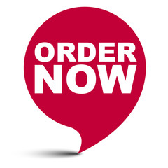 red vector bubble banner order now