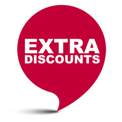 red vector bubble banner extra discounts