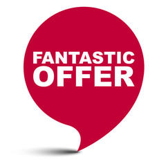 red vector bubble banner fantastic offer