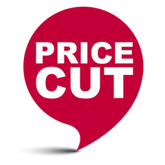red vector bubble banner price cut