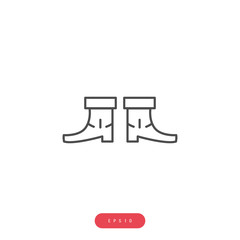 Boots Vector Icon Business Management Related Vector Line Icon. Editable Stroke. 1000x1000 Pixel Perfect.