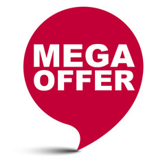 red vector bubble banner mega offer