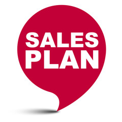 red vector bubble banner sales plan