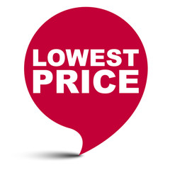 red vector bubble banner lowest price